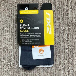New Men's Small 3.5-5.5 2XU Flight Long Compression Socks Lightweight Gray
